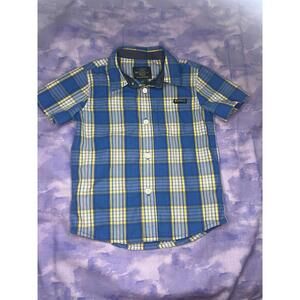 Buffalo David‎ Bitton NWOT Boy's Button Up Short Sleeve Check Plaid Shirt 3T